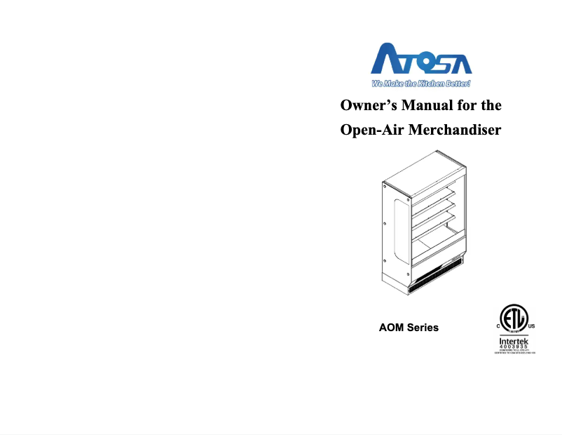 Page n°1 - Manuel utilisateur Atosa AOM-50B