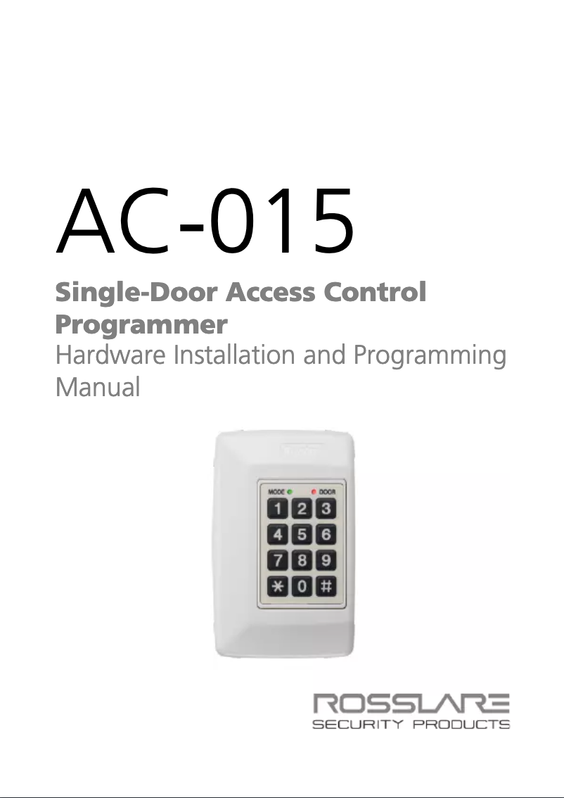 Image de la première page du manuel de l'appareil AC-015