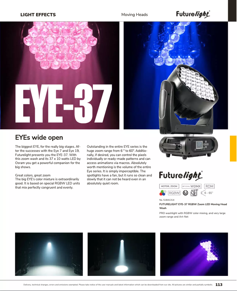 Image de la première page du manuel de l'appareil EYE-37 RGBW Zoom