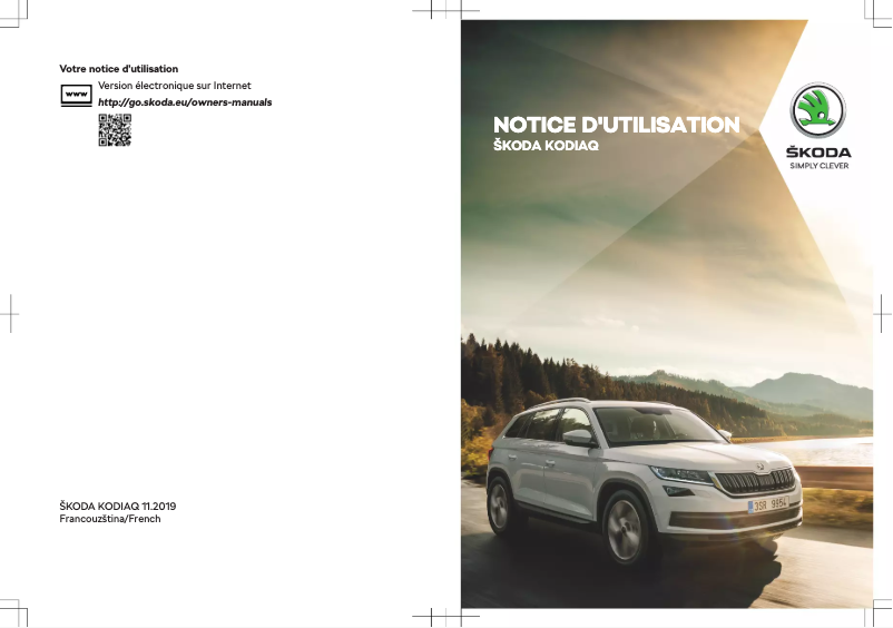 Image de la première page du manuel de l'appareil Kodiaq (2019)