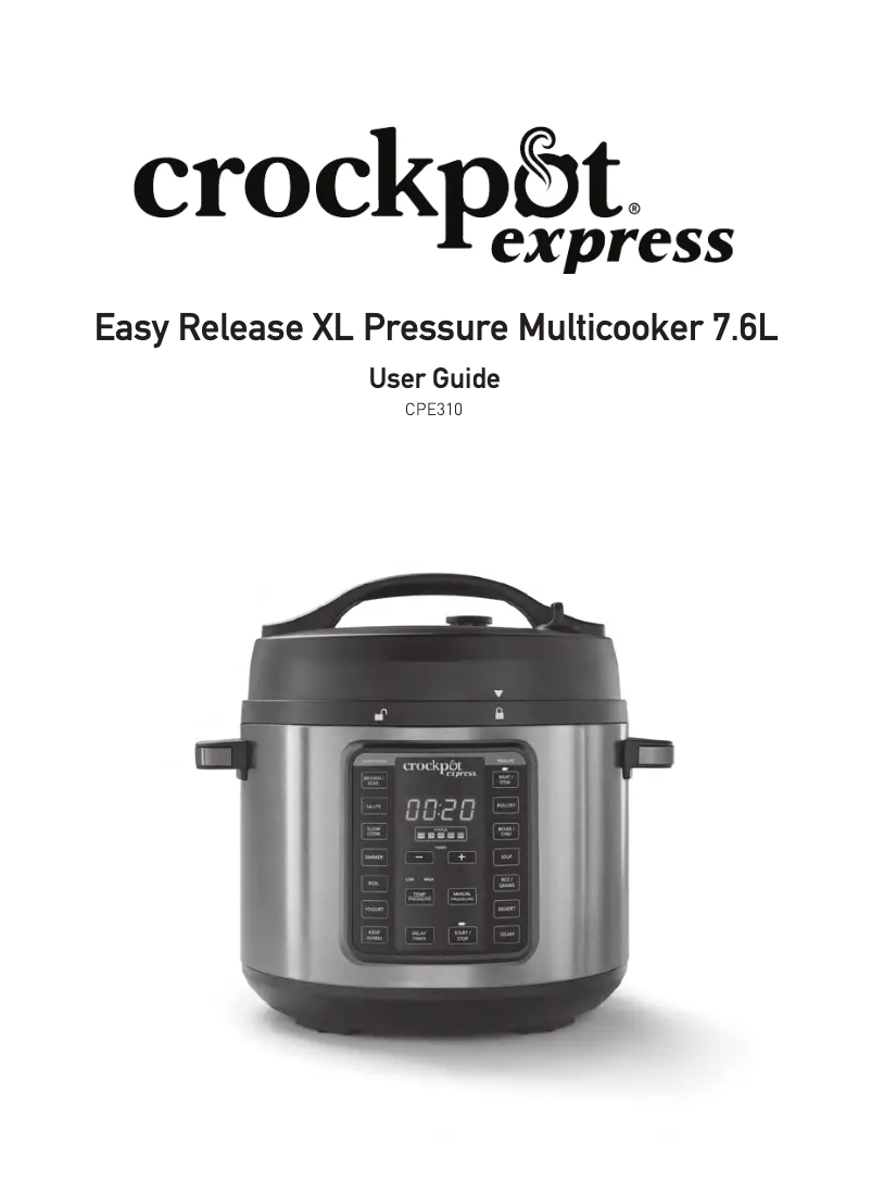Page n°1 - Manuel utilisateur Crock-Pot Express Easy Release XL CPE310