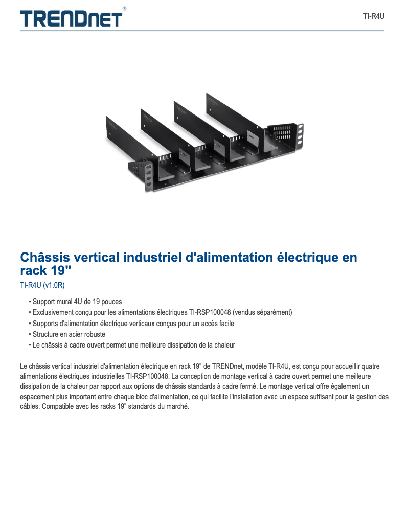 Page n°1 - Fiche technique TRENDnet TI-R4U
