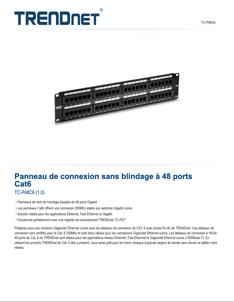 Page n°1 - Fiche technique TRENDnet TC-P48C6