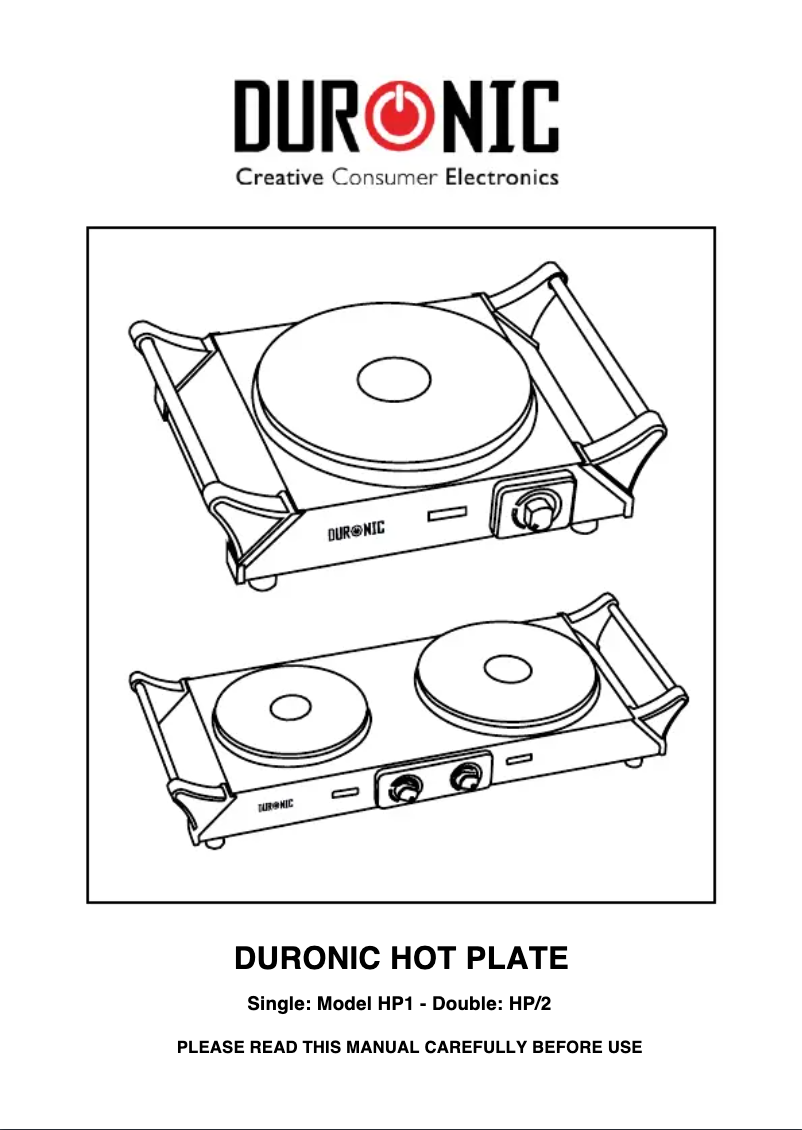 Página 1 del manual Manual de usuario Duronic Hot Plate HP2
