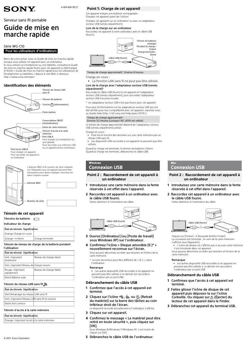 Imagen de la primera página del manual del dispositivo WG-C10