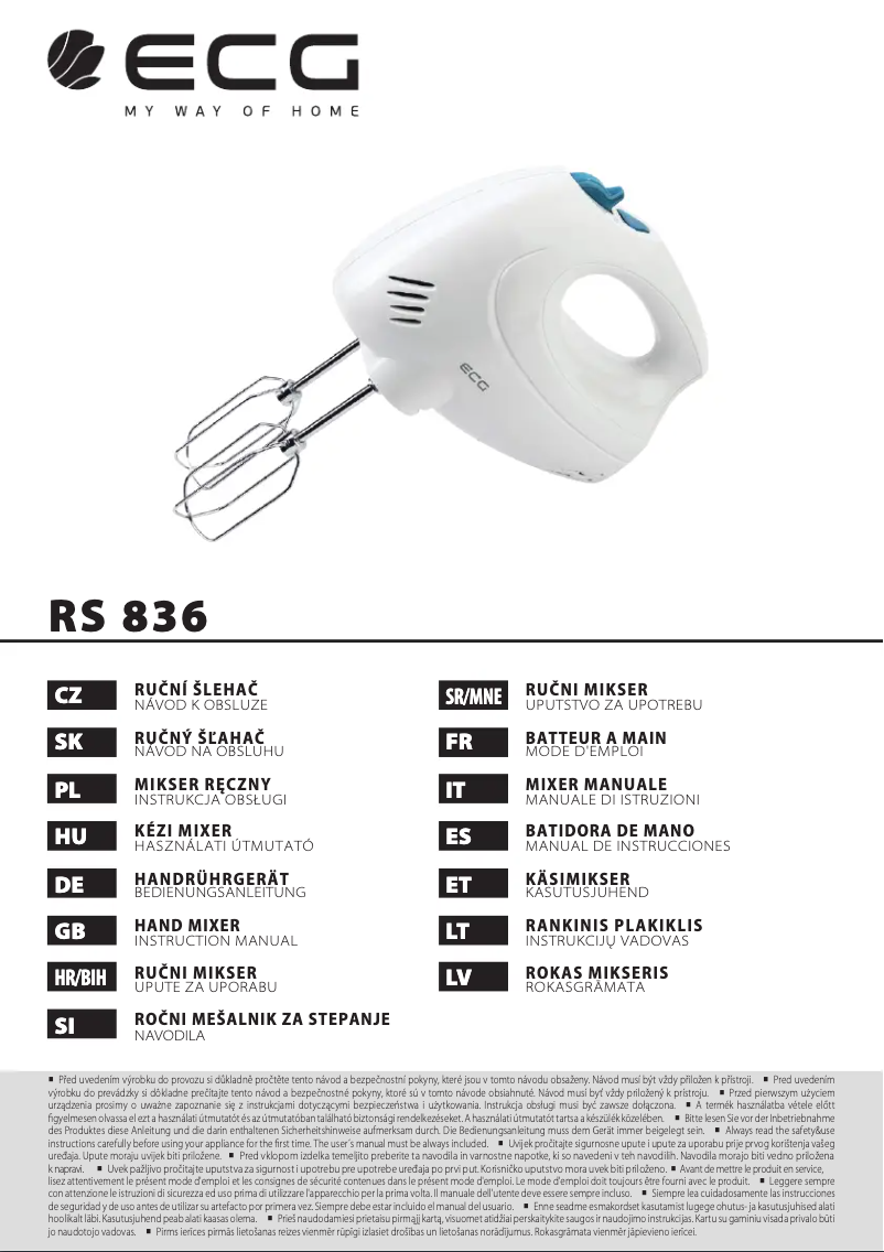 Page 1 of the manual User Manual ECG RS 836