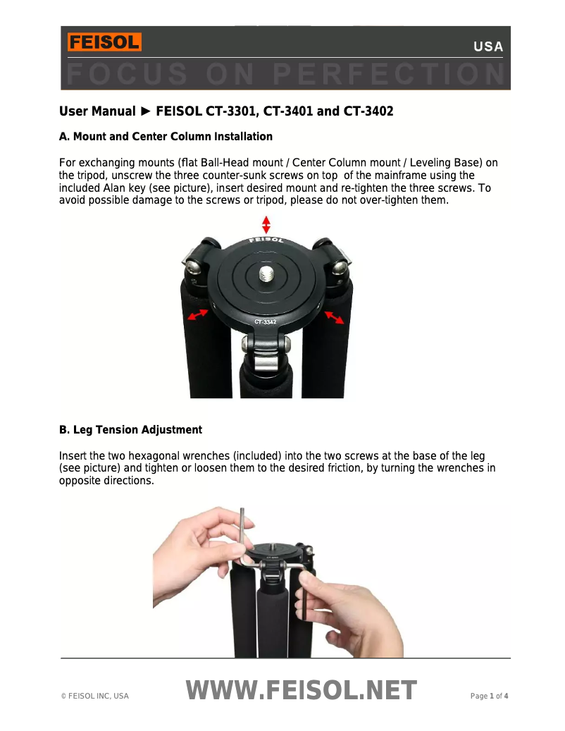 Page n°1 - Manuel utilisateur Feisol CT-3301