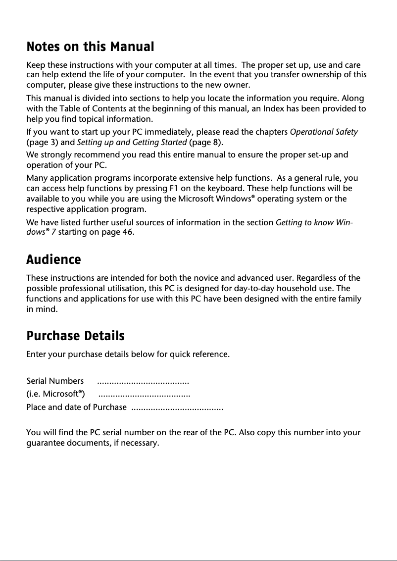 Page 1 de la notice Manuel utilisateur Medion Akoya E4060 D (MD 8369)