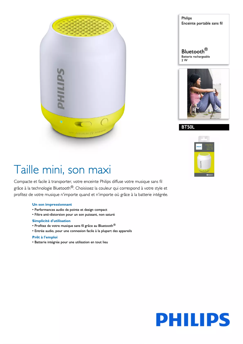 Imagen de la primera página del manual del dispositivo BT50L