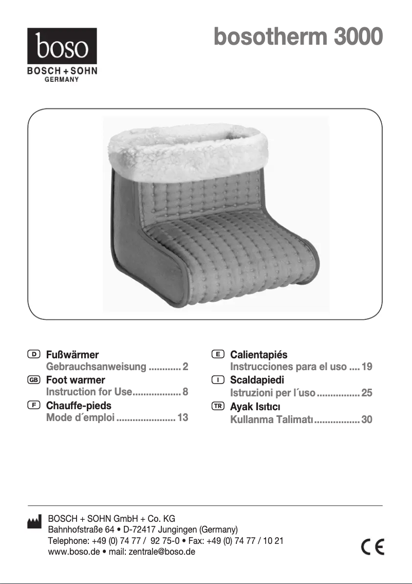 Page 1 de la notice Manuel utilisateur Boso Bosotherm 3000