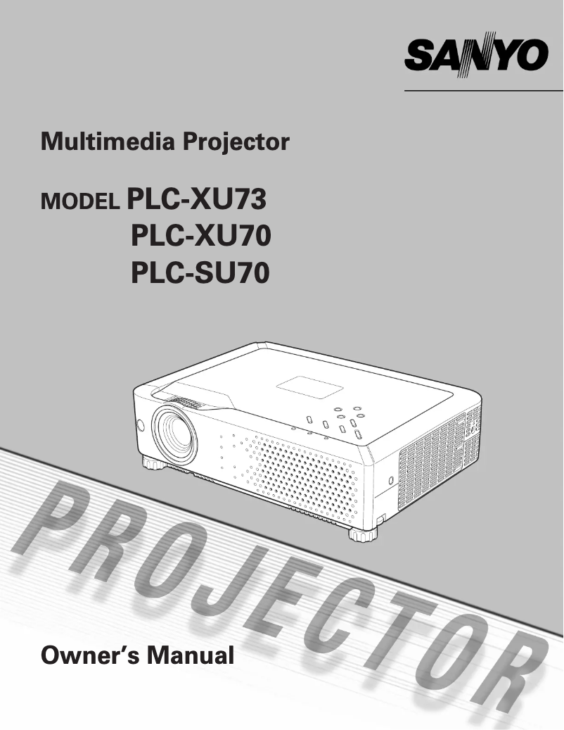 Image de la première page du manuel de l'appareil PLC-XU73