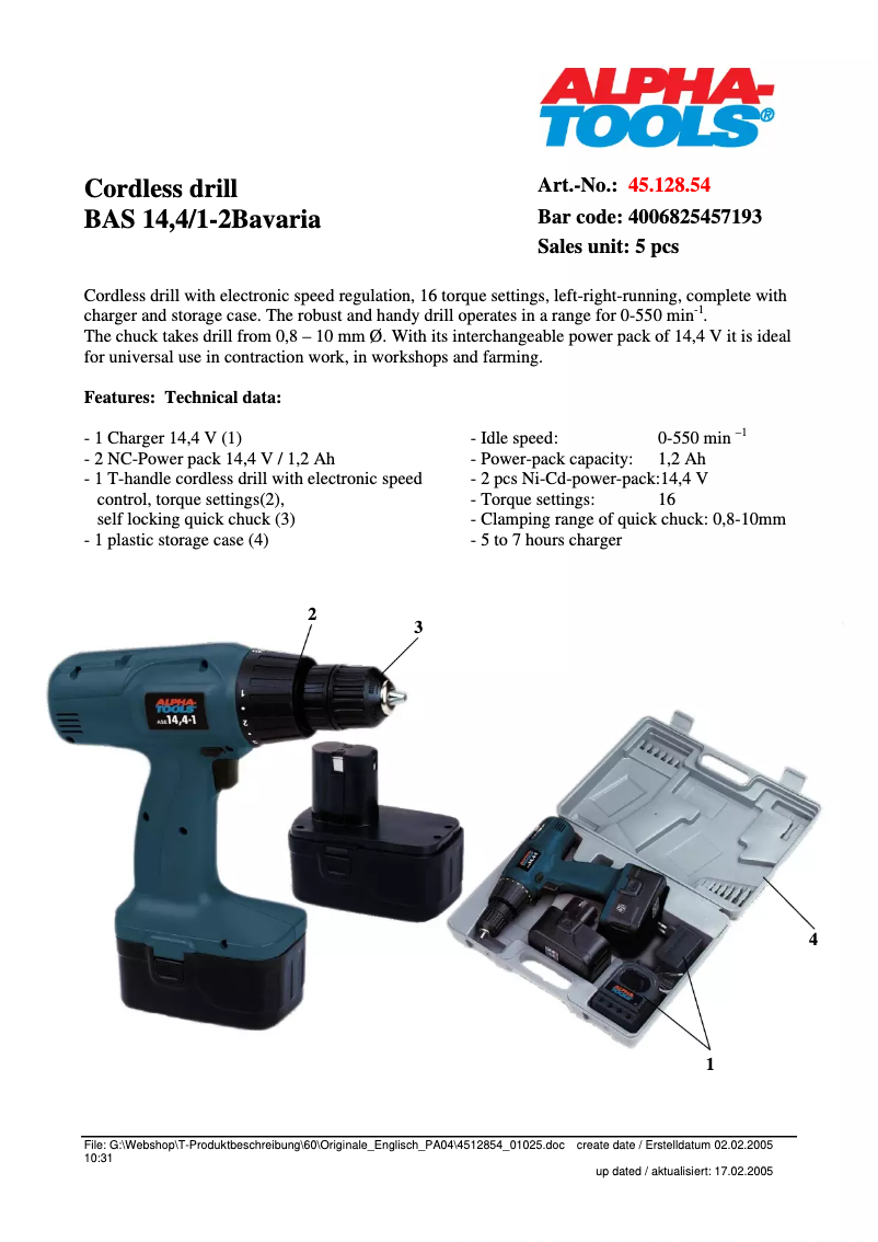 Image de la première page du manuel de l'appareil ASE 14.4-1/2