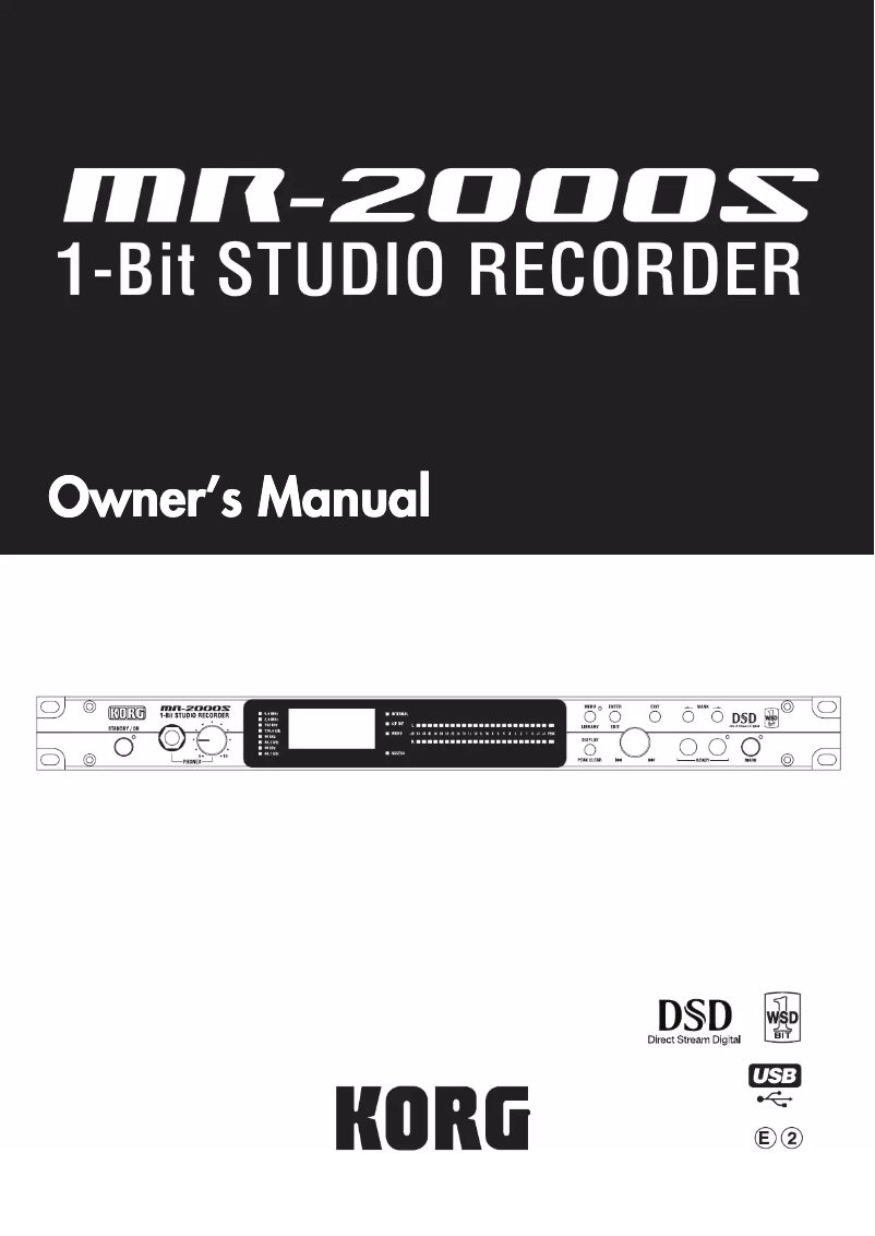 Page n°1 - Manuel utilisateur Korg MR-2000S