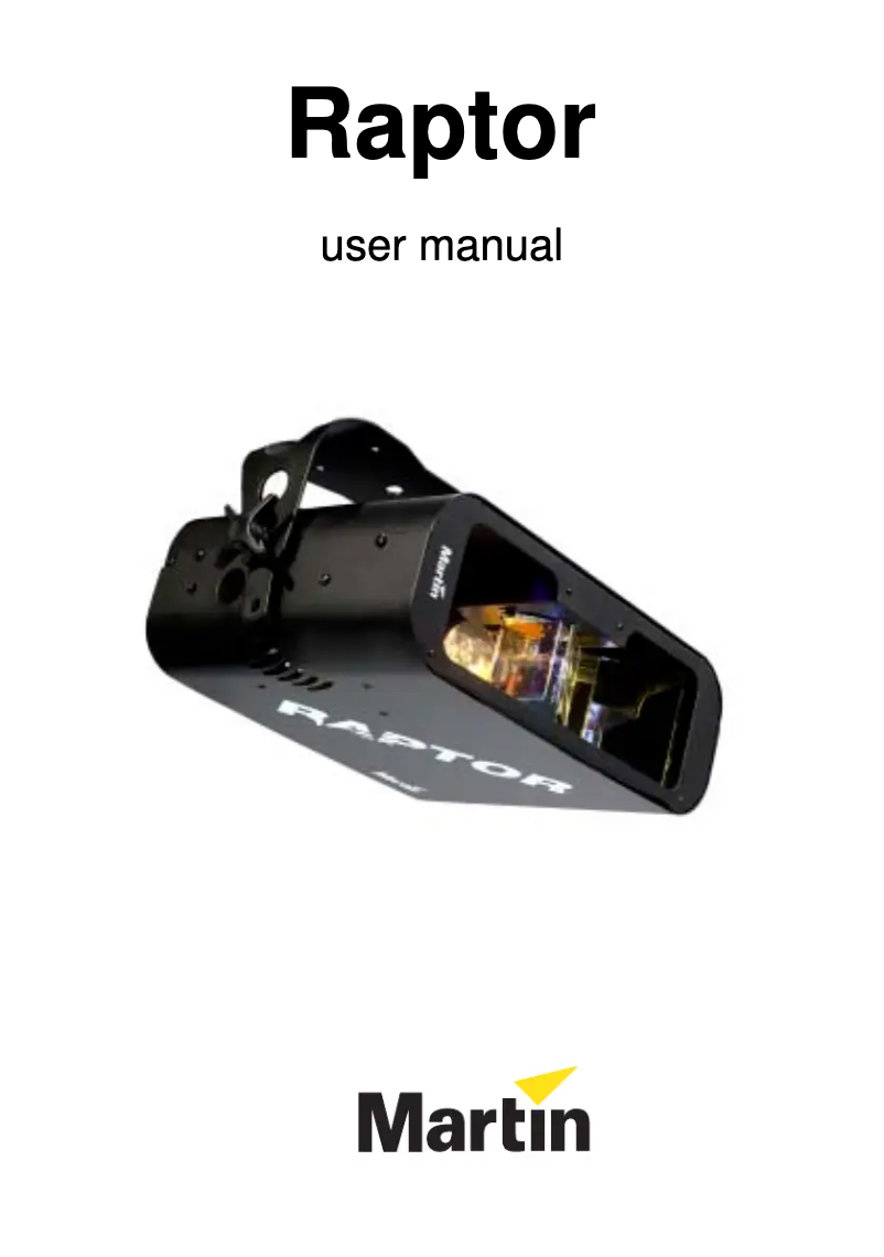 Page 1 de la notice Manuel utilisateur Martin Raptor