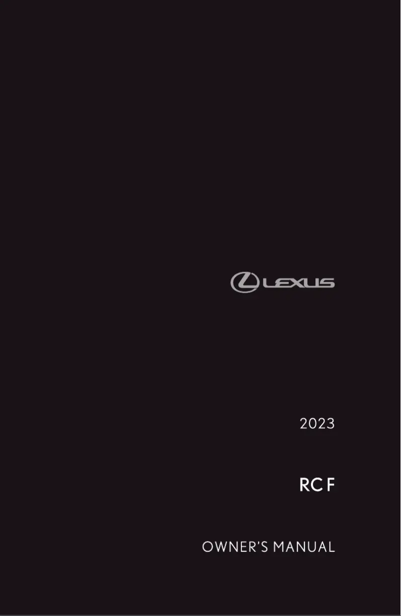 Page 1 de la notice Manuel utilisateur Lexus RC F (2023)