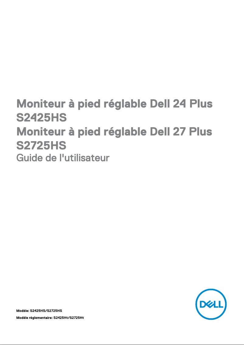 Page 1 de la notice Manuel utilisateur Dell S2425HS