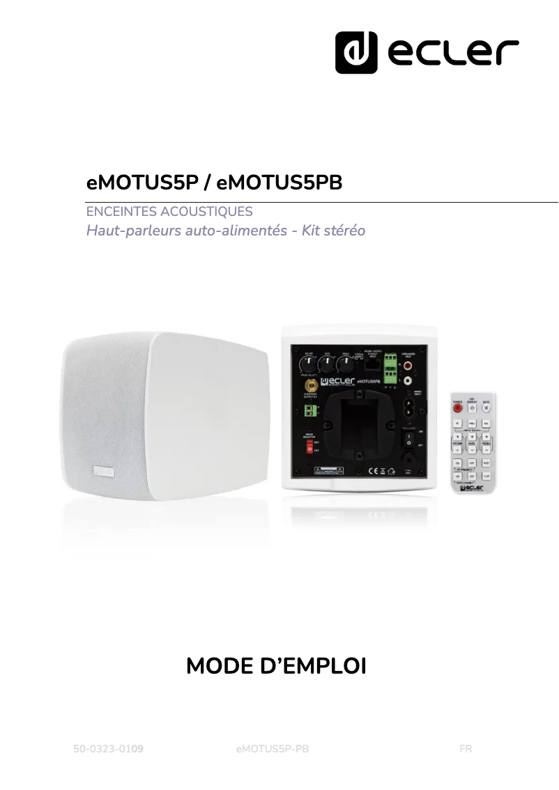 Page 1 de la notice Manuel utilisateur Ecler eMOTUS 5P