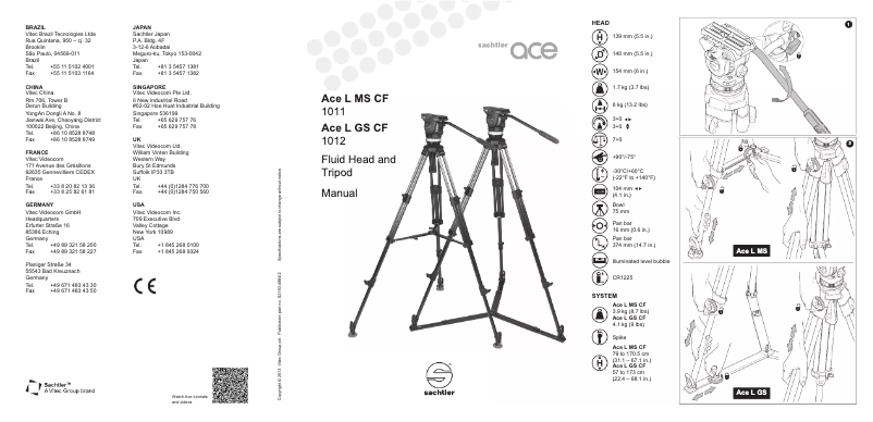 Page n°1 - Manuel utilisateur Sachtler System Ace L GS CF