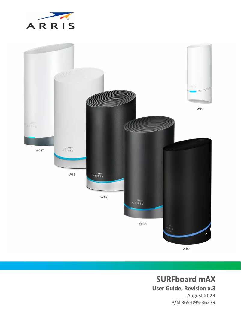 Page 1 de la notice Manuel utilisateur Arris SURFboard mAX Pro W31