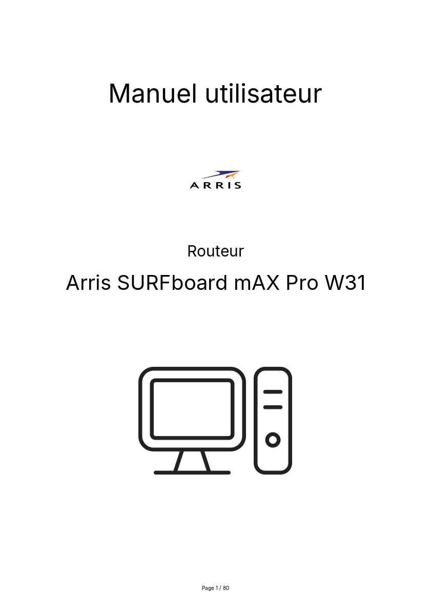 Image de la première page du manuel de l'appareil SURFboard mAX Pro W31