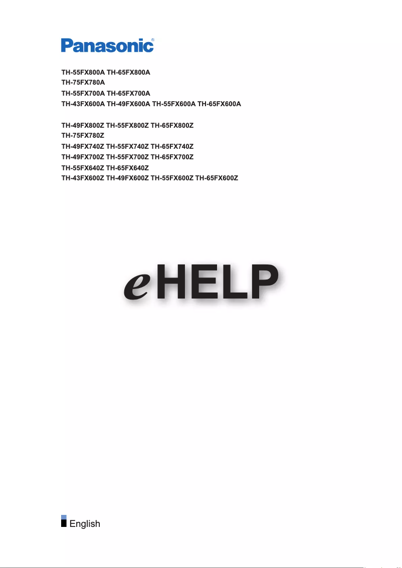 Page 1 de la notice Manuel utilisateur Panasonic TH-65FX800Z