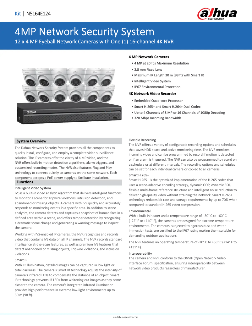 Page 1 de la notice Manuel utilisateur Dahua Technology N5164E124