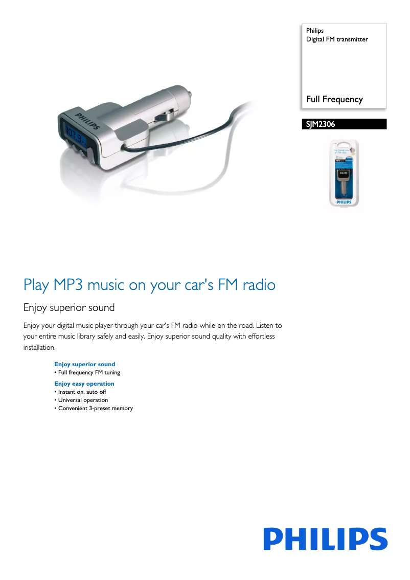 Image de la première page du manuel de l'appareil SJM2306