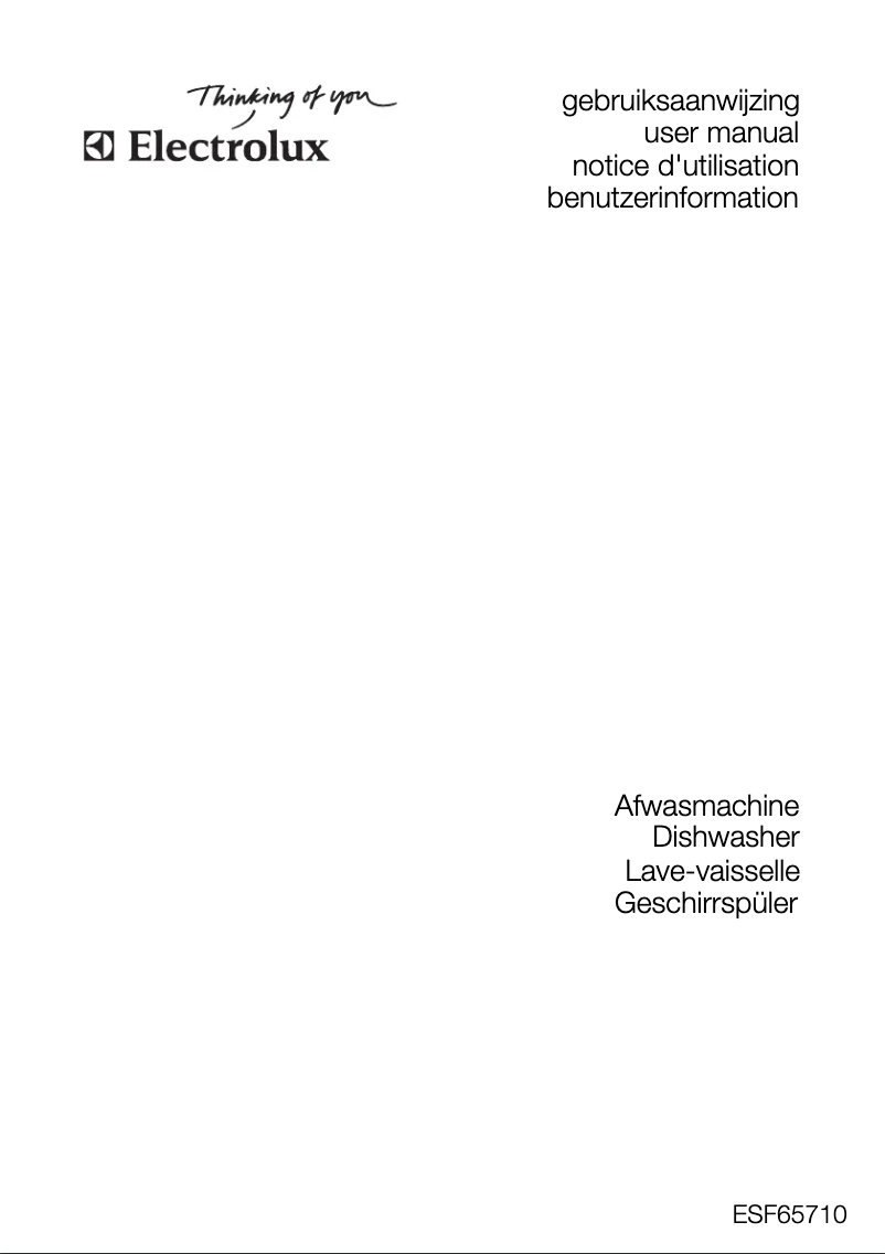 Page 1 de la notice Manuel utilisateur Electrolux ESF 65710X