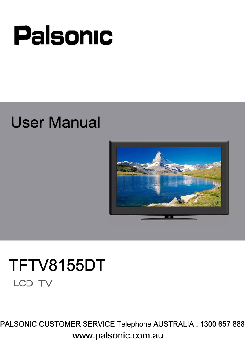Page 1 de la notice Manuel utilisateur Palsonic TFTV8155DT
