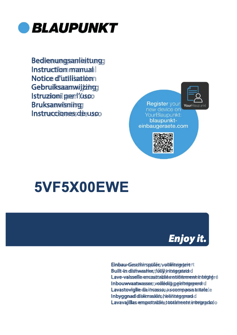 Page n°1 - Manuel utilisateur Blaupunkt 5VF5X00EWE