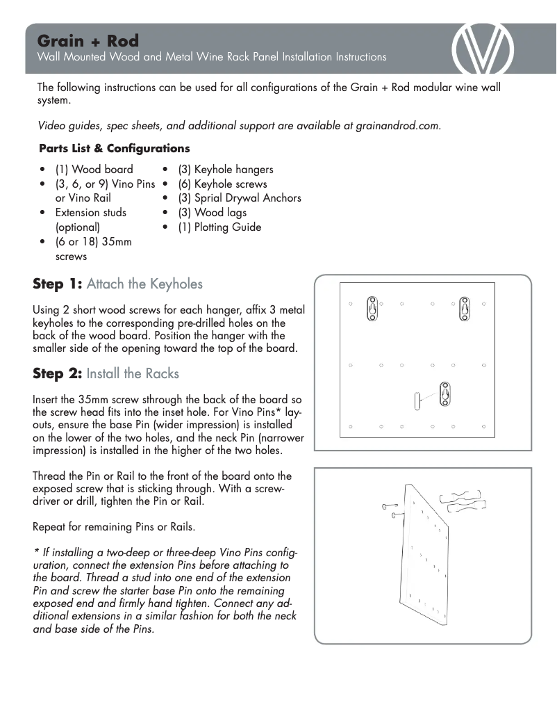 Página 1 del manual Guía de instalación VintageView GNR-CHECKER