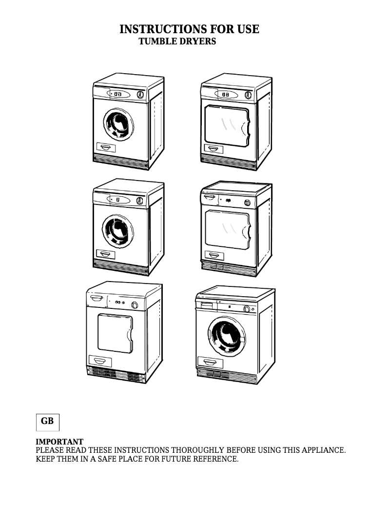 Page 1 de la notice Manuel utilisateur White Knight 77AW