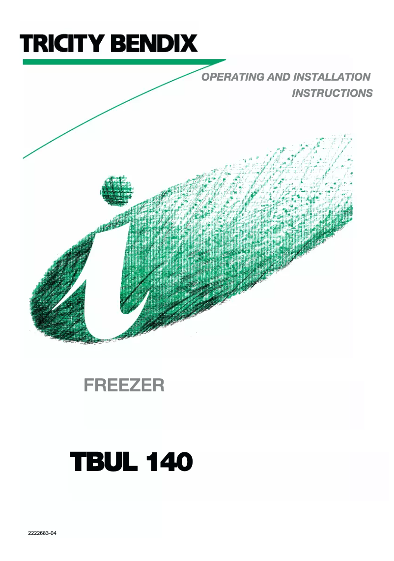 Page n°1 - Manuel utilisateur Tricity Bendix TBUL140