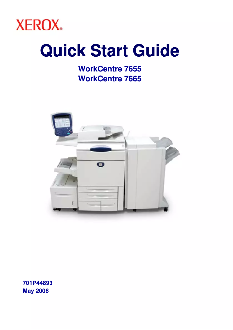 Page 1 de la notice Guide de démarrage rapide Xerox WorkCentre 7675