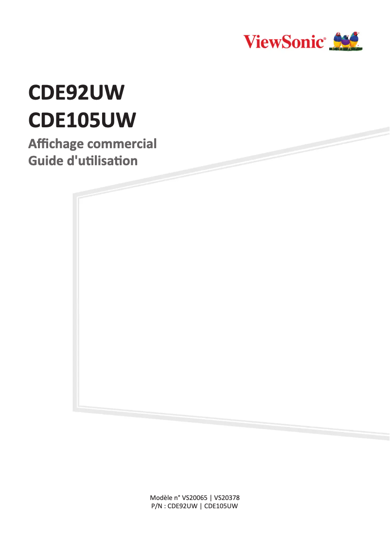Page n°1 - Manuel utilisateur Viewsonic CDE92UW