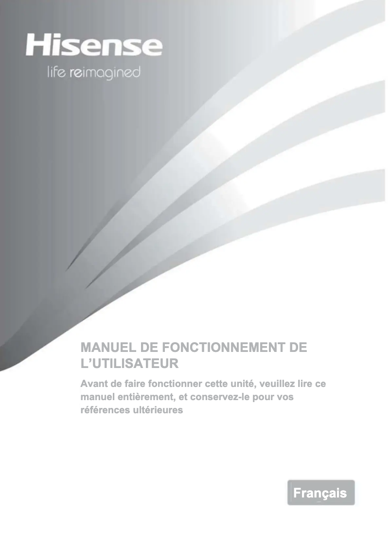 Page 1 de la notice Manuel utilisateur Hisense RS677N4AIF