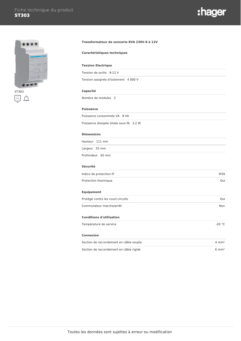 Image de la première page du manuel de l'appareil ST303