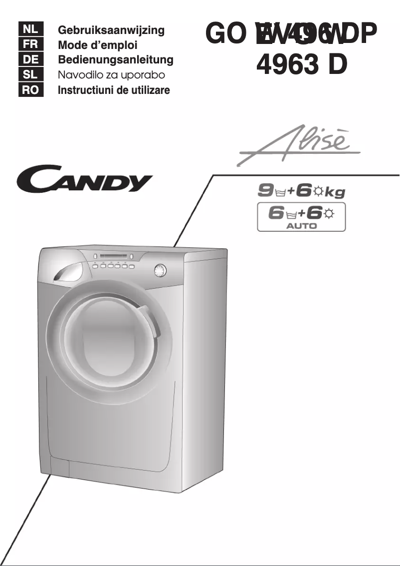 Página 1 del manual Manual de usuario Candy GO W496DP-S