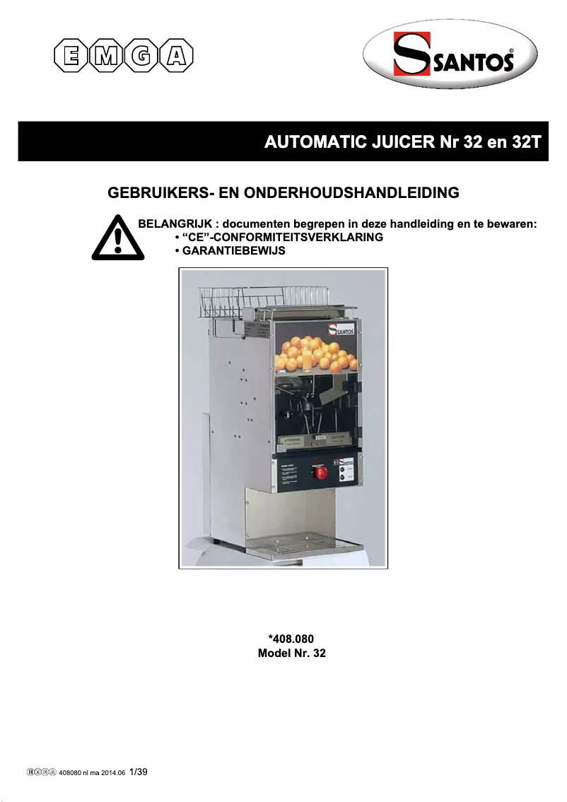 Page n°1 - Manuel utilisateur Santos N° 32