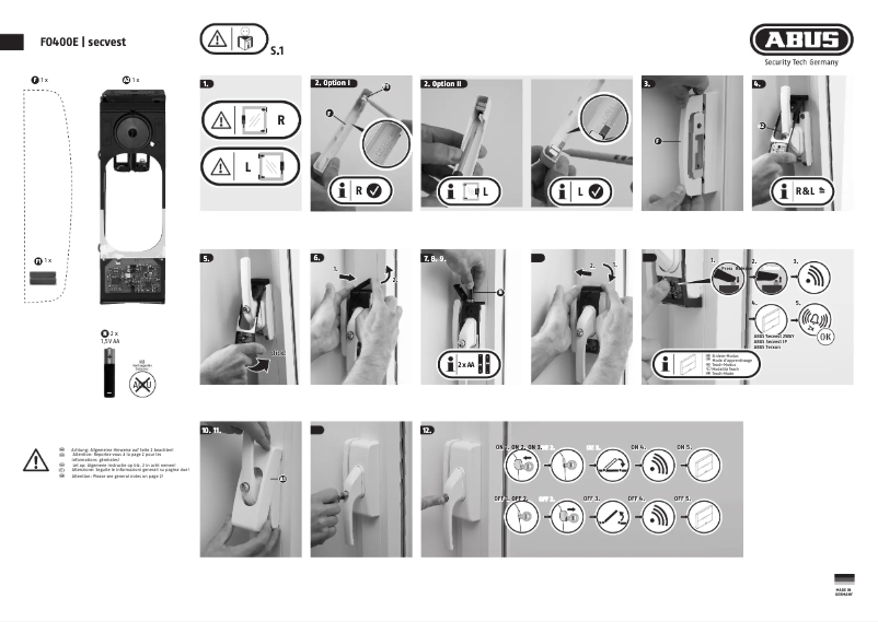 Page n°1 - Manuel utilisateur Abus FO 400 E