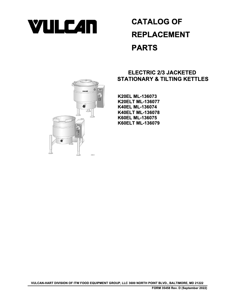 Page n°1 - Catalogue Vulcan K40ELT