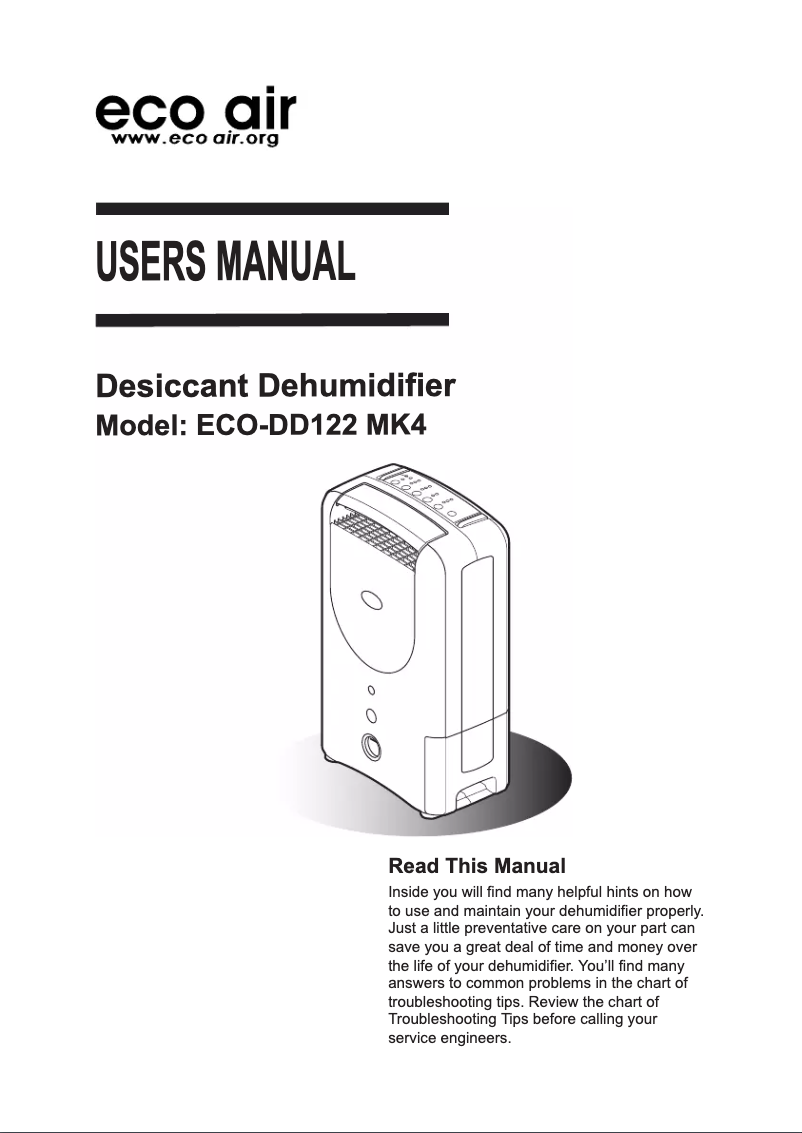 Image de la première page du manuel de l'appareil ECO-DD122 MK4