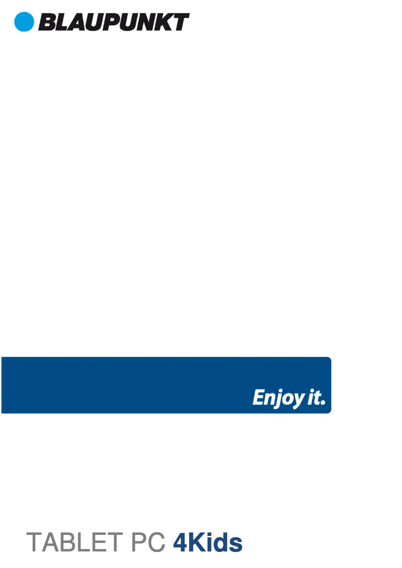 Page n°1 - Manuel utilisateur Blaupunkt 4Kids