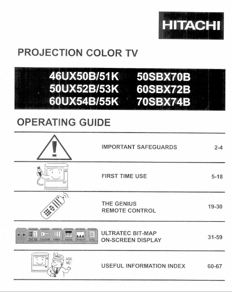 Page 1 de la notice Manuel utilisateur Hitachi 46UX50B