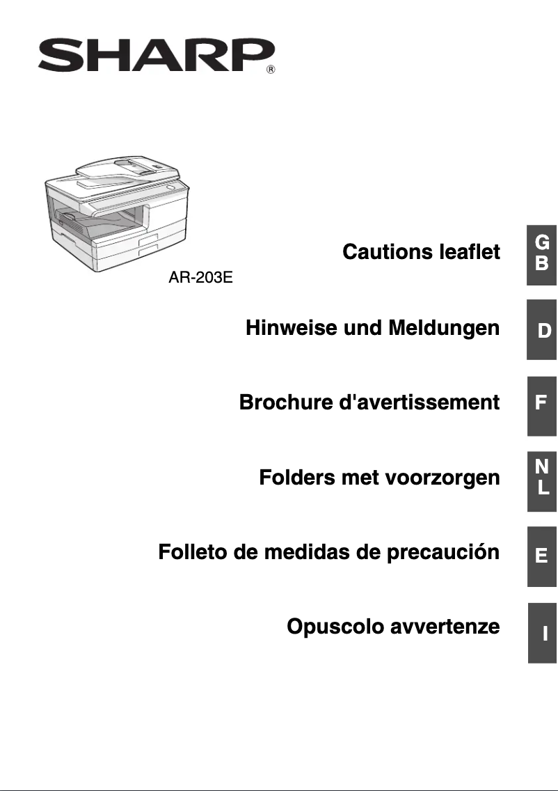 Image de la première page du manuel de l'appareil AR-203E