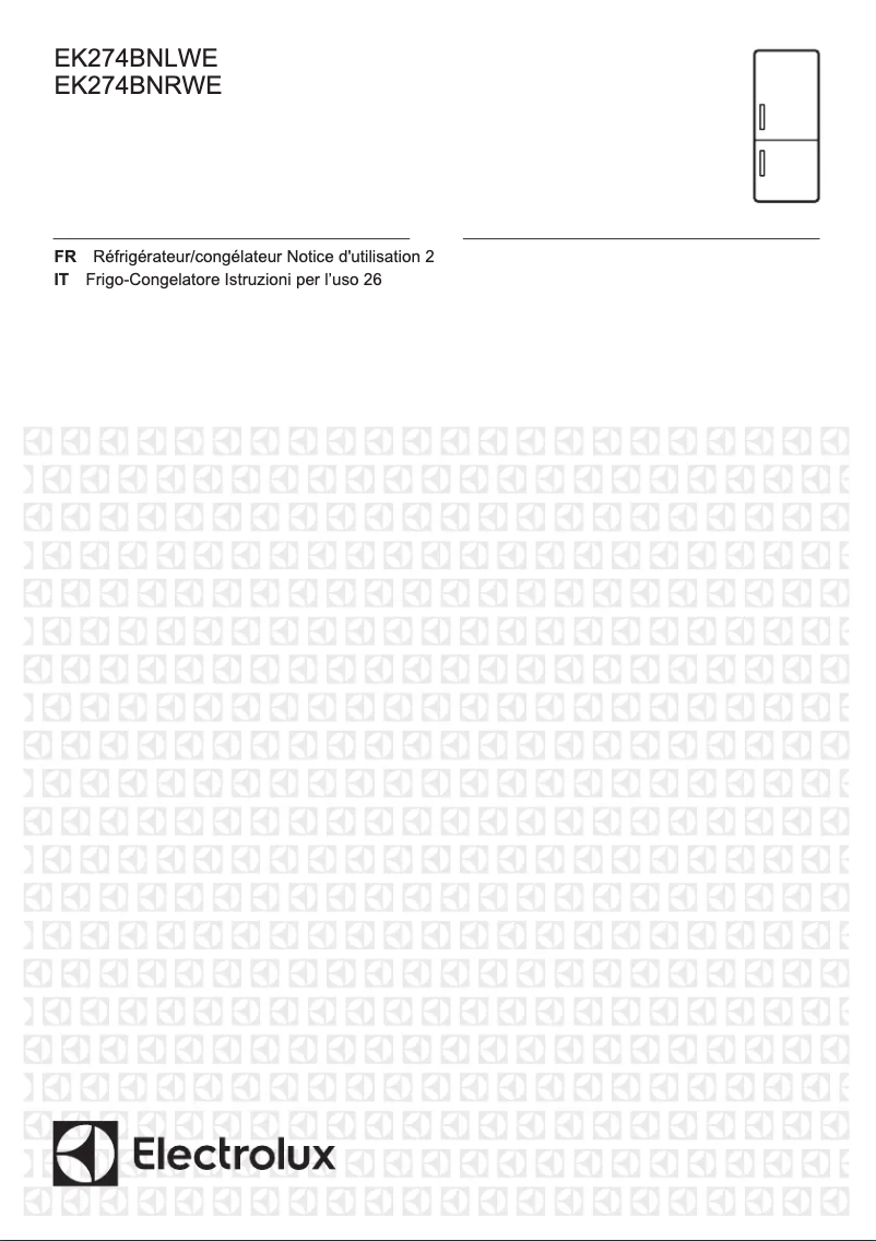 Page 1 de la notice Manuel utilisateur Electrolux EK274BNRWE