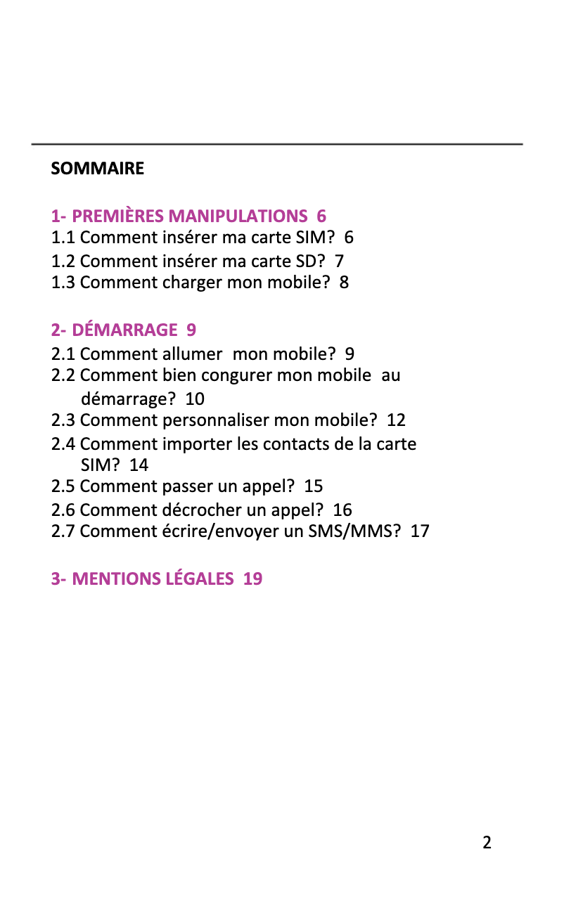 Image de la première page du manuel de l'appareil Staraddict 5