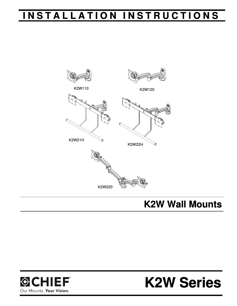 Page n°1 - Manuel utilisateur Chief K2W21HS