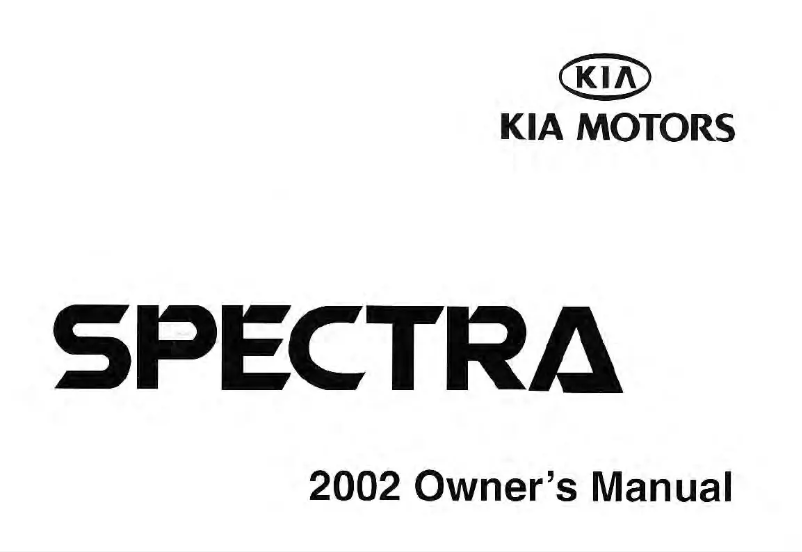 Page 1 de la notice Manuel utilisateur Kia Spectra5 (2002)