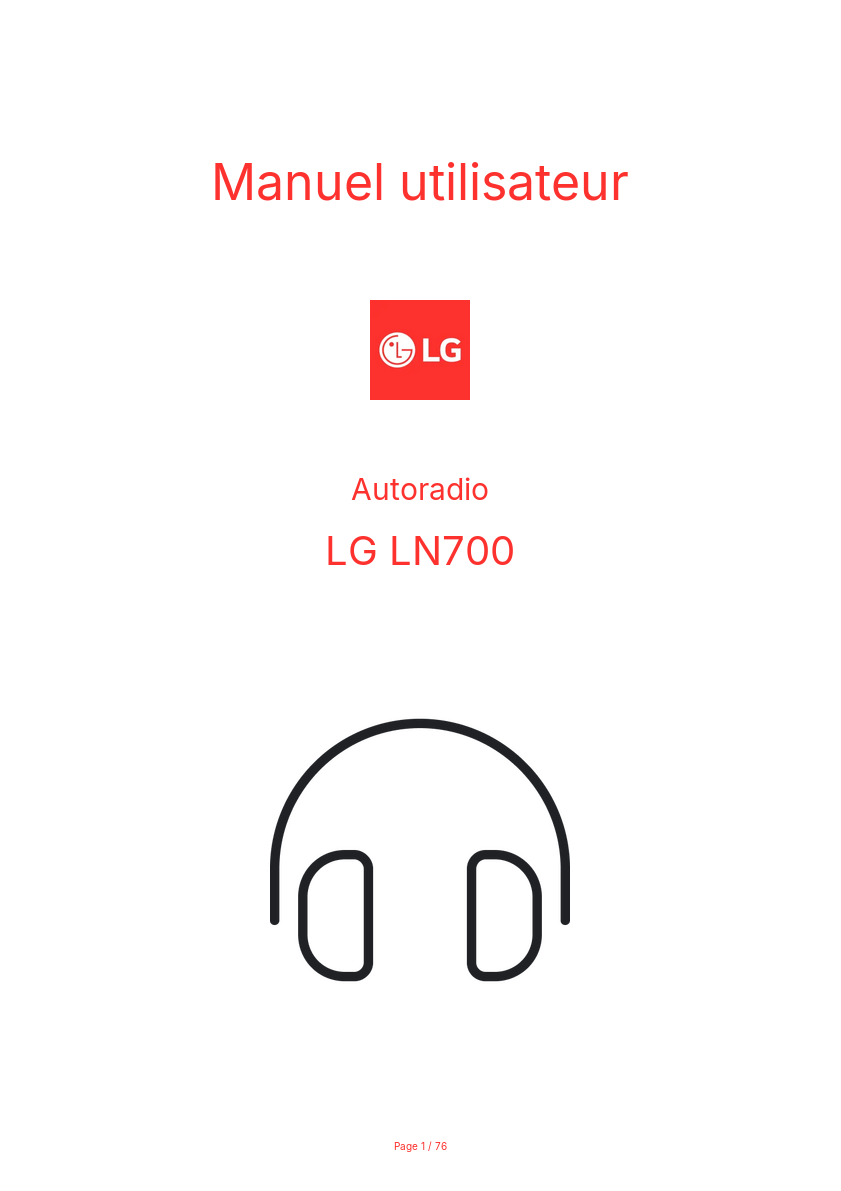 Page n°1 - Manuel utilisateur LG LN700